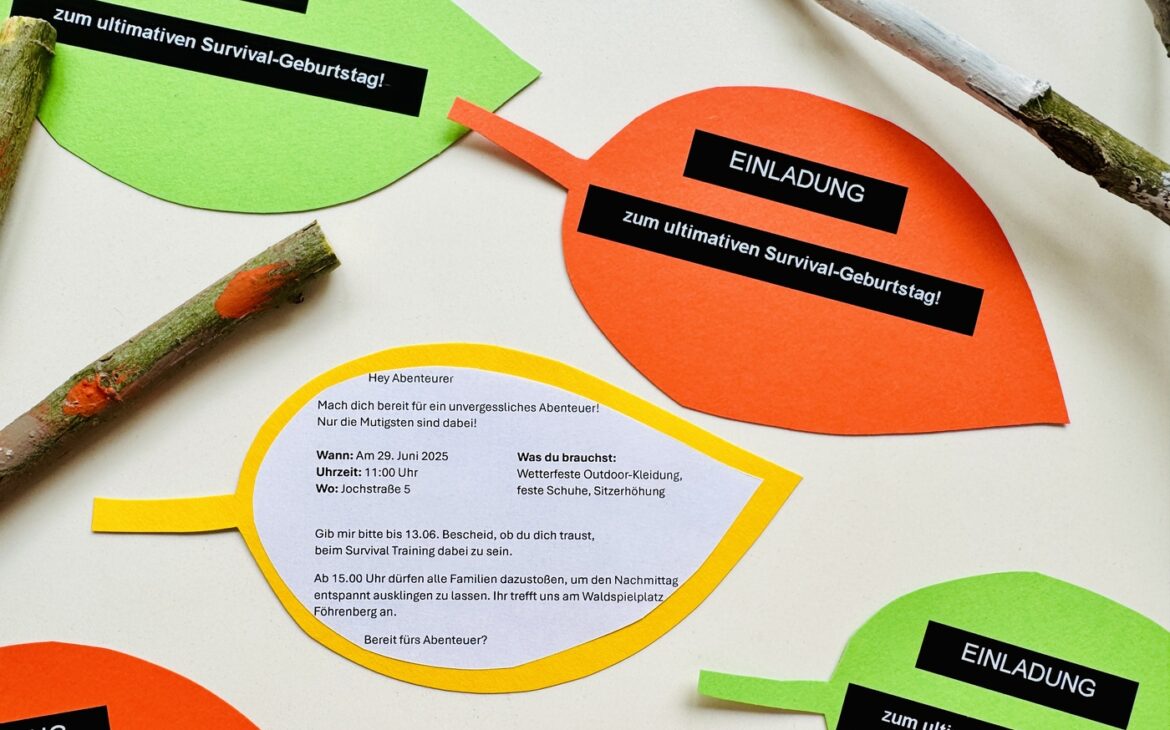 Einladung Kindergeburtstag Wald Survival Geburtstag 8 1170x730 - DIY Einladung für den Wald- oder Survival-Kindergeburtstag basteln