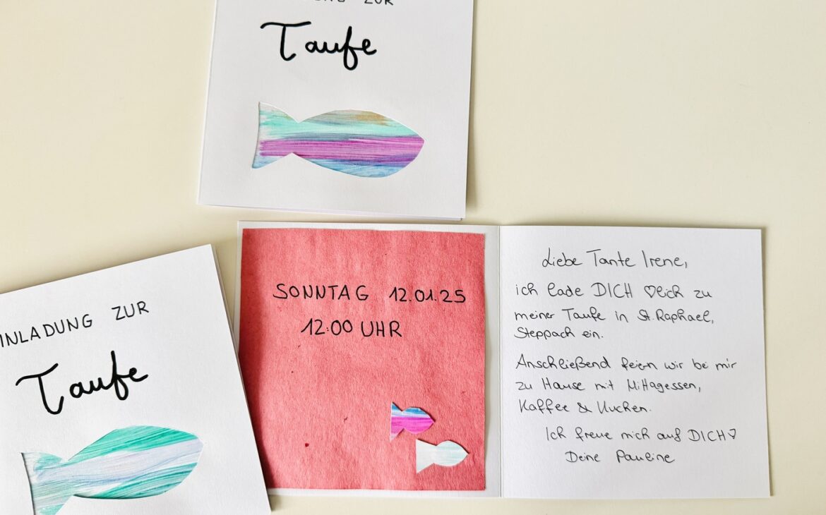 Einladung Taufe basteln 9 1170x730 - Einladung zur Taufe selber basteln