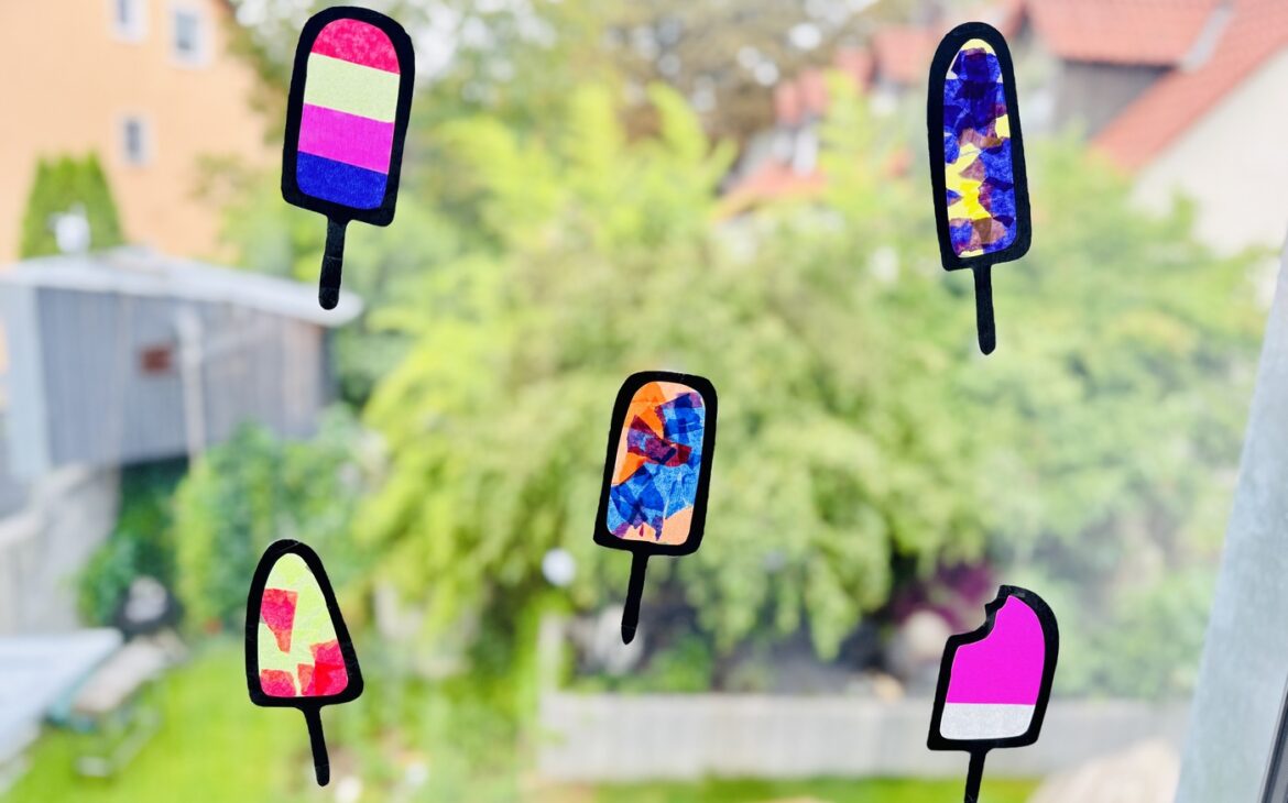 Fensterbild Sommer Kinderzimmer Eis am Stiel 9 1170x730 - Fensterbild Sommer fürs Kinderzimmer: Lustiges Eis am Stiel