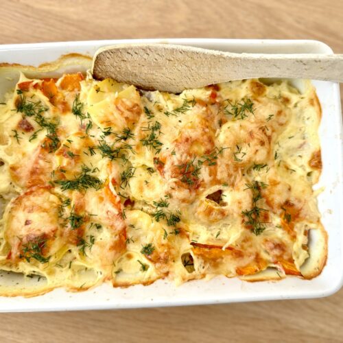 Kuerbis Kartoffel Auflauf 4 500x500 - Kürbis-Kartoffel-Auflauf