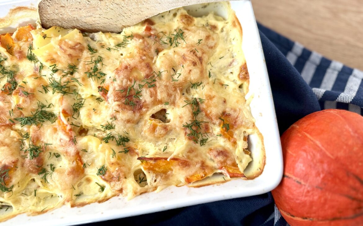 Kuerbis Kartoffel Auflauf 6 1170x730 - Kürbis-Kartoffel-Auflauf